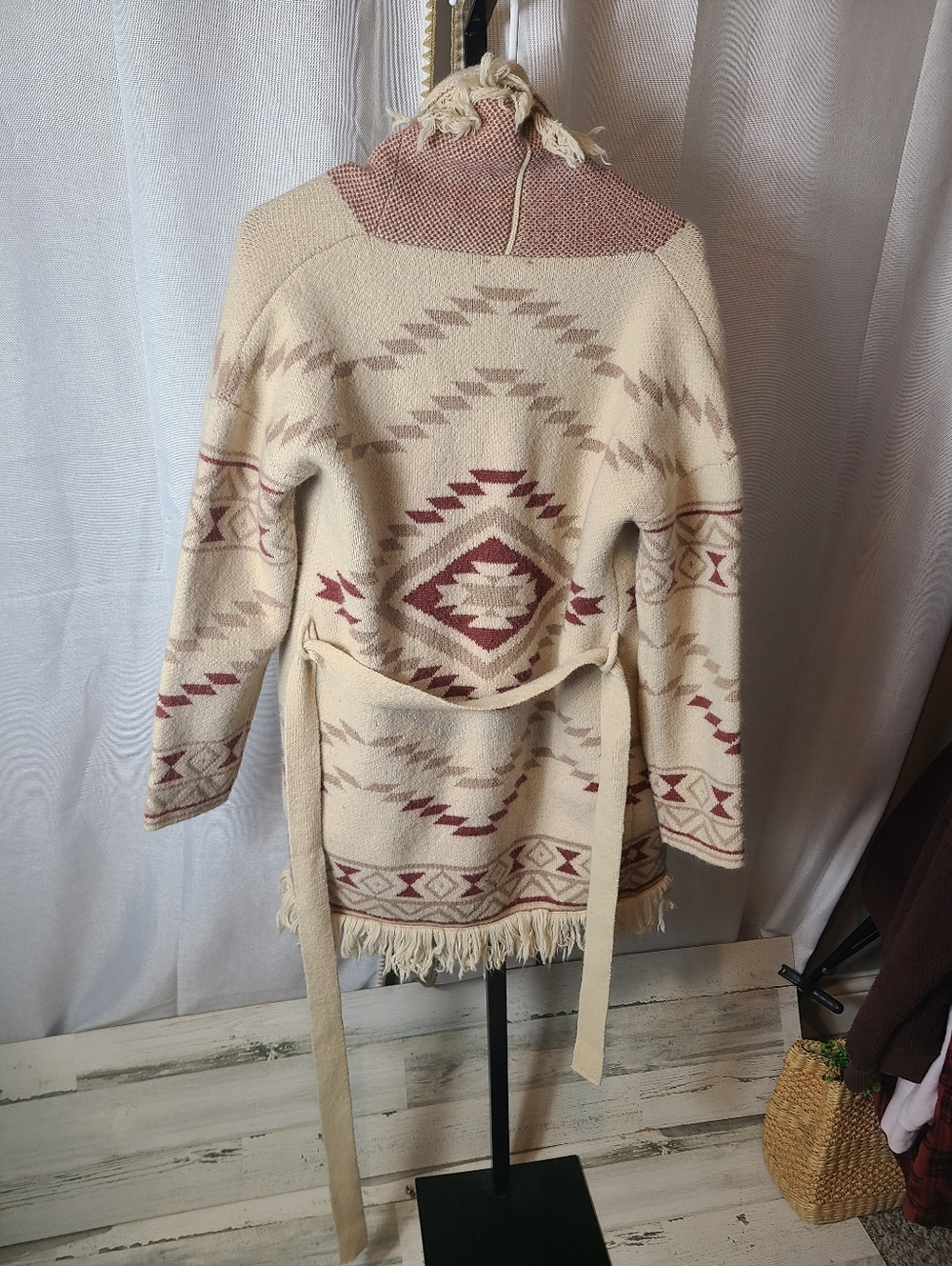 VICI sweater Fringe Waist Tie Sweater Western Size Small Oversized - Picture 7 of 7